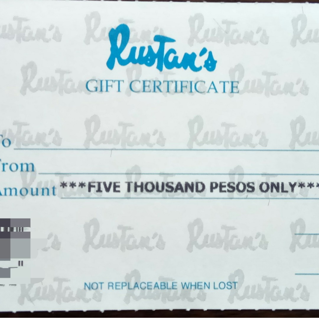 Rustan's Gift Certificate, Luxury, Bags & Wallets on Carousell
