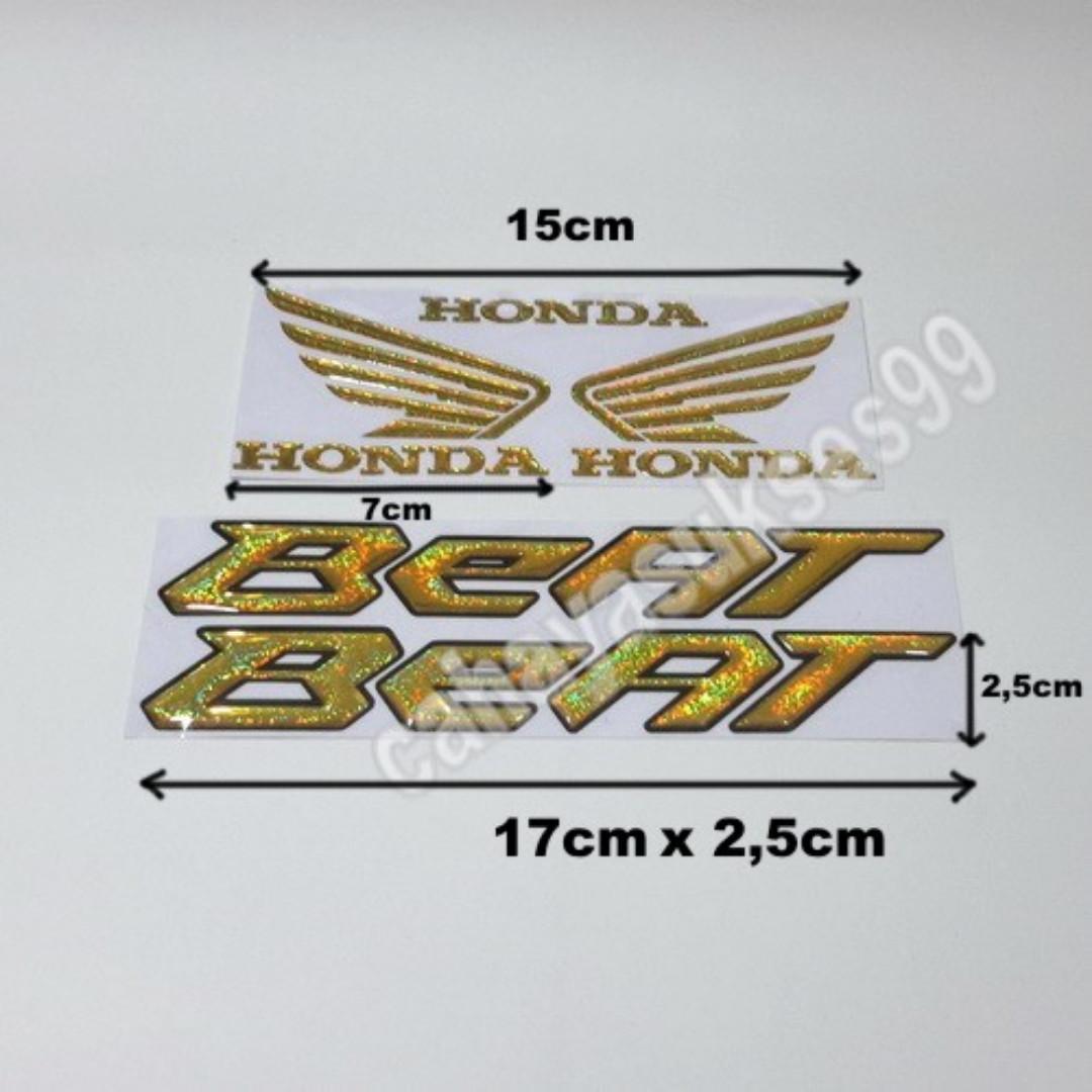 Sticker Timbul Sayap Honda Wings Medium Size Dan Beat Warna Gold