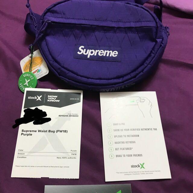 Purple supreme top waist bag