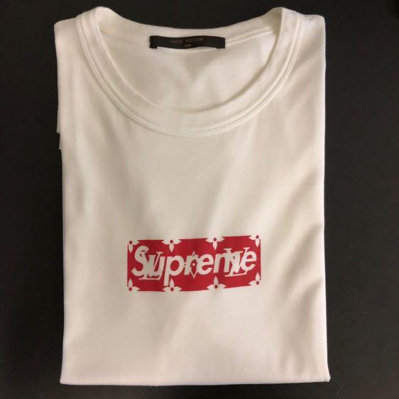 Supreme x LV Tshirt, Men's Fashion, Tops & Sets, Tshirts & Polo Shirts on  Carousell