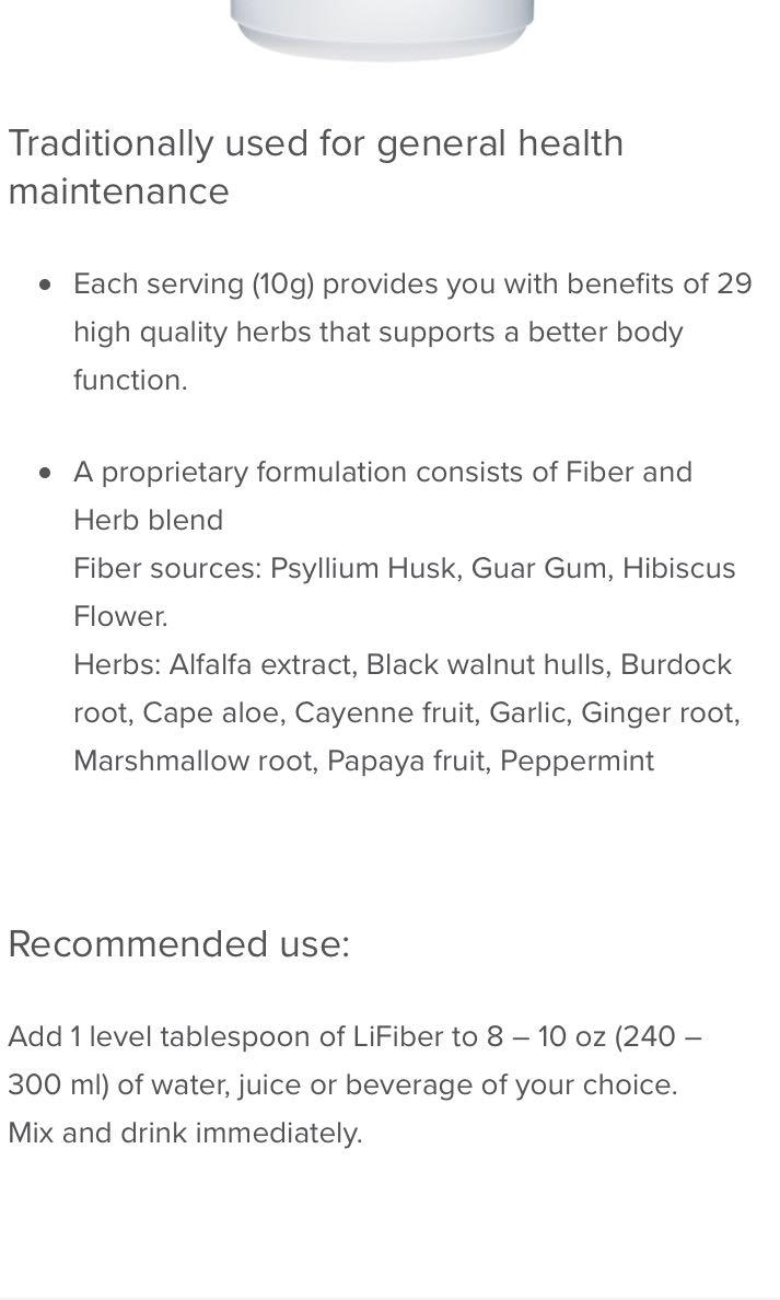 Unicity lifiber (Category: Health Food, Drinks & Tonics) located in Singapore. Submitted by neoformans (Listing ID 212657348, Image 2). Description: Ready stock on hand! Meet up location can be discussed. .