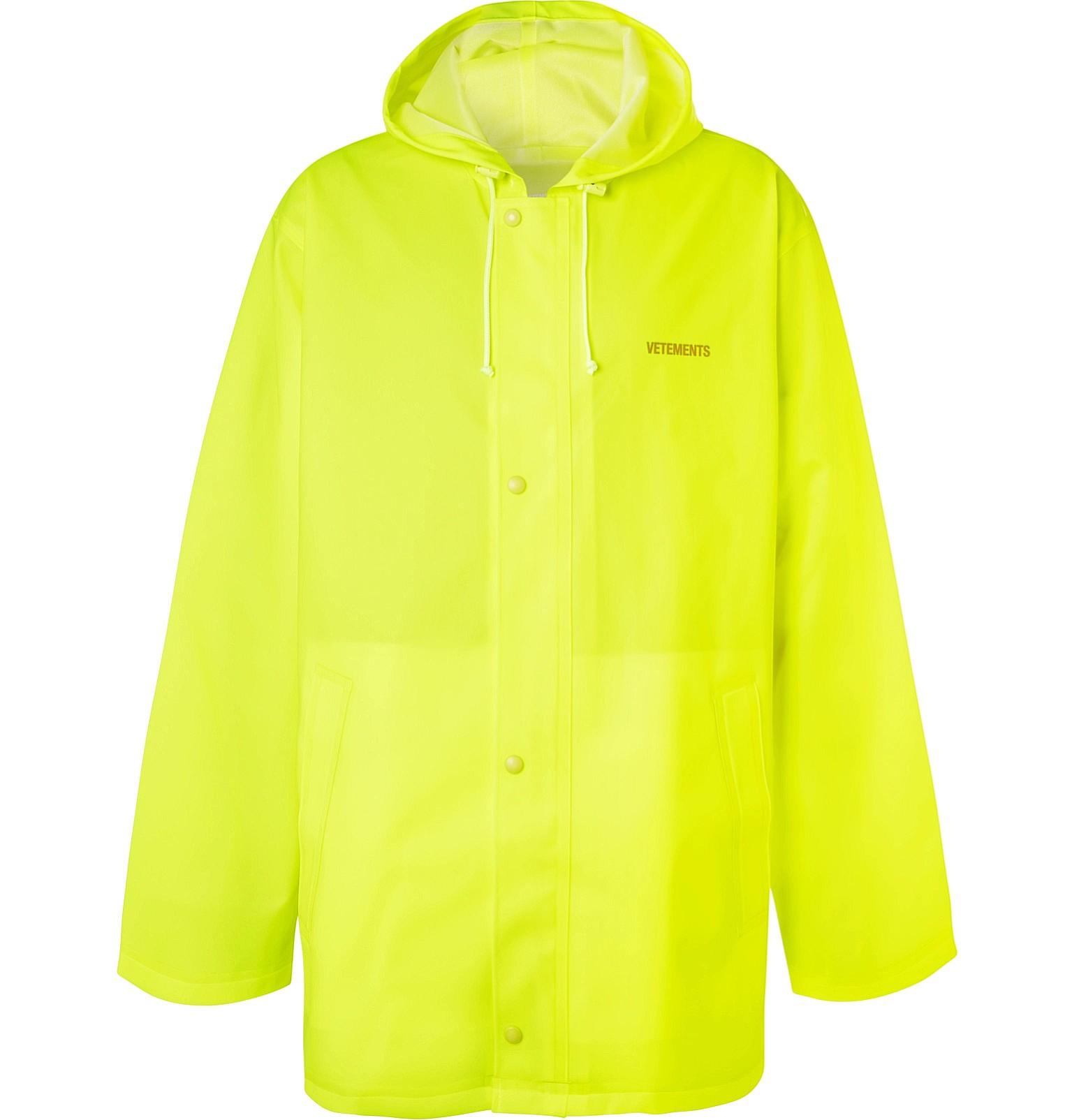 RARE Vetements PVC rain jacket Neon Yellow OS Men s Fashion