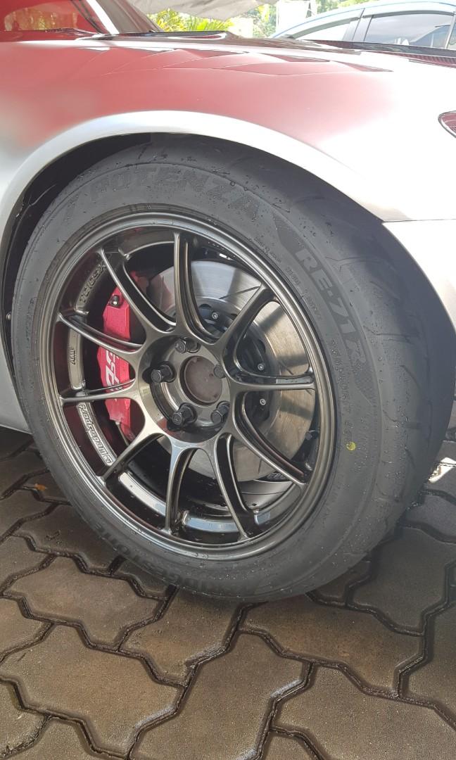 Wedsport TC105X 17x9 +35 with Bridgestone RE71R 255/40/17 set of 4 ...
