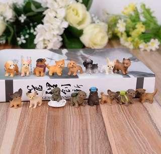 Terrarium accessories- 16 lovely cutey dogs