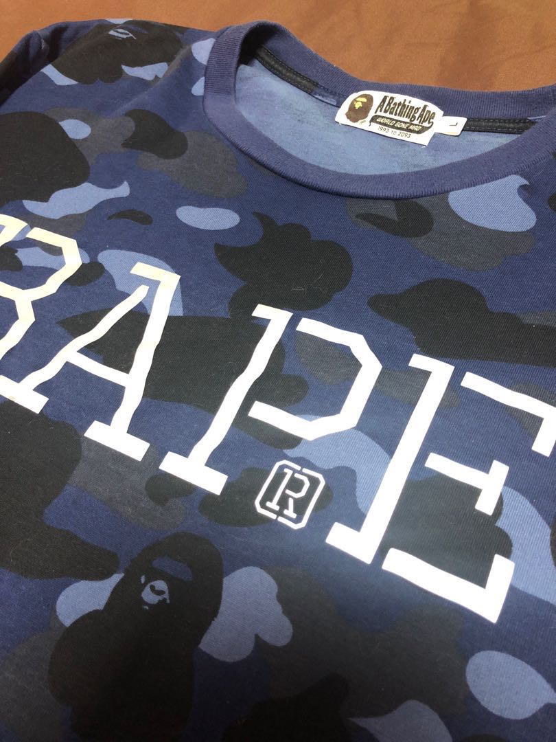 A Bathing Ape Bape Blue Camo Long Sleeve Tee T Shirt Men S Fashion Tops Sets Tshirts Polo Shirts On Carousell