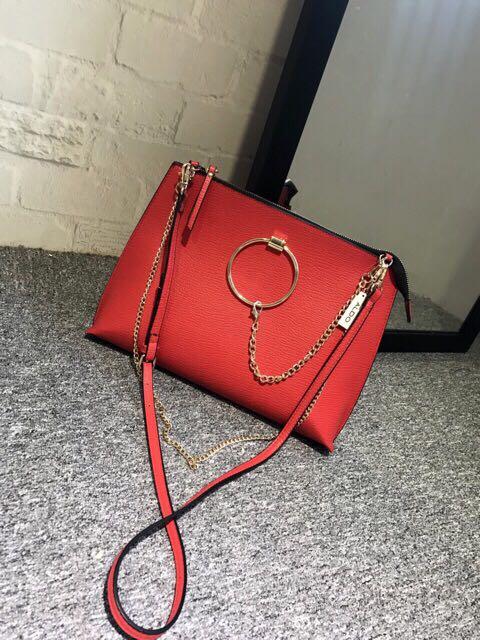 Aldo red clutch bag on sale
