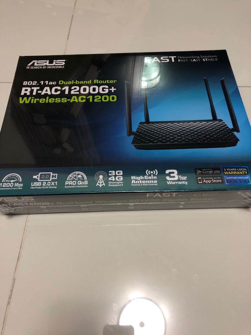 ASUS Dual-band Router RT-AC1200G+ Wireless-AC1200, Computers & Tech ...