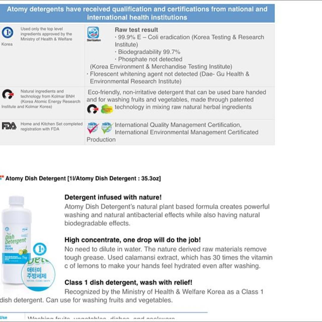 atomy organic dish detergent(good for fruit and vegetable) from korea