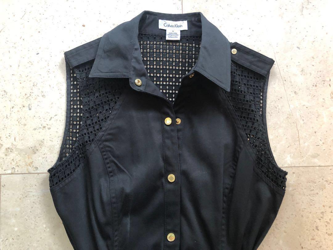 Authentic Calvin Klein Safari Style Dress Size 4 Women s Fashion Tops Sleeveless on Carousell