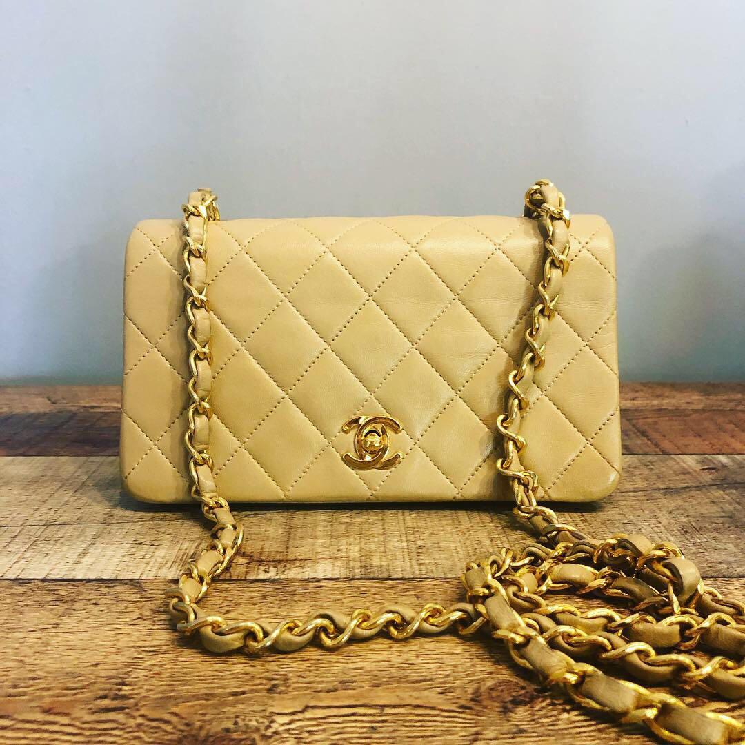 Authentic Chanel Nude Mini Rectangle Flap Bag w 24k Gold Hardware, Luxury,  Bags & Wallets on Carousell