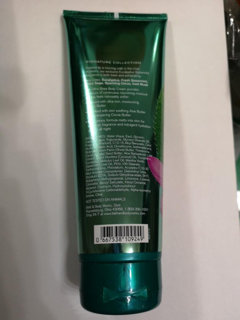 Bath Body Works Eucalyptus Spearmint Ultra Shea Body Cream