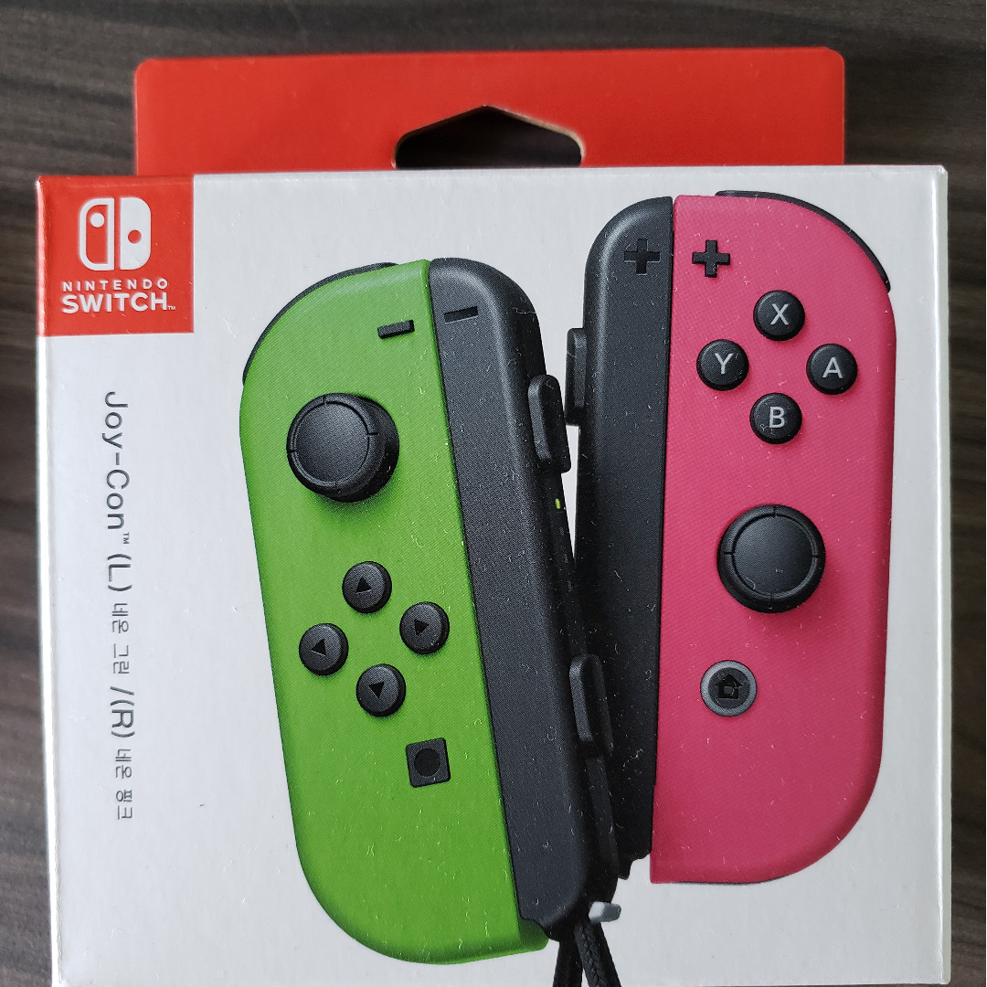 Bnib Nintendo Switch Joycon Left Green Right Pink Toys Games Video Gaming Gaming Accessories On Carousell
