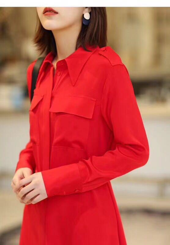 BNWT Authentic Avouavou Red Silk Shirtdress
