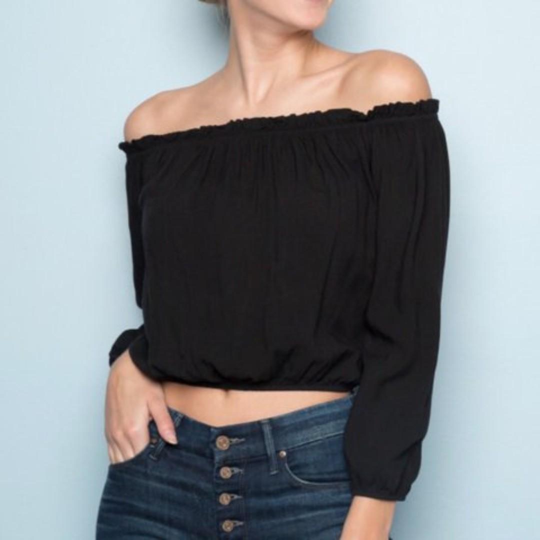 off the shoulder long sleeve top