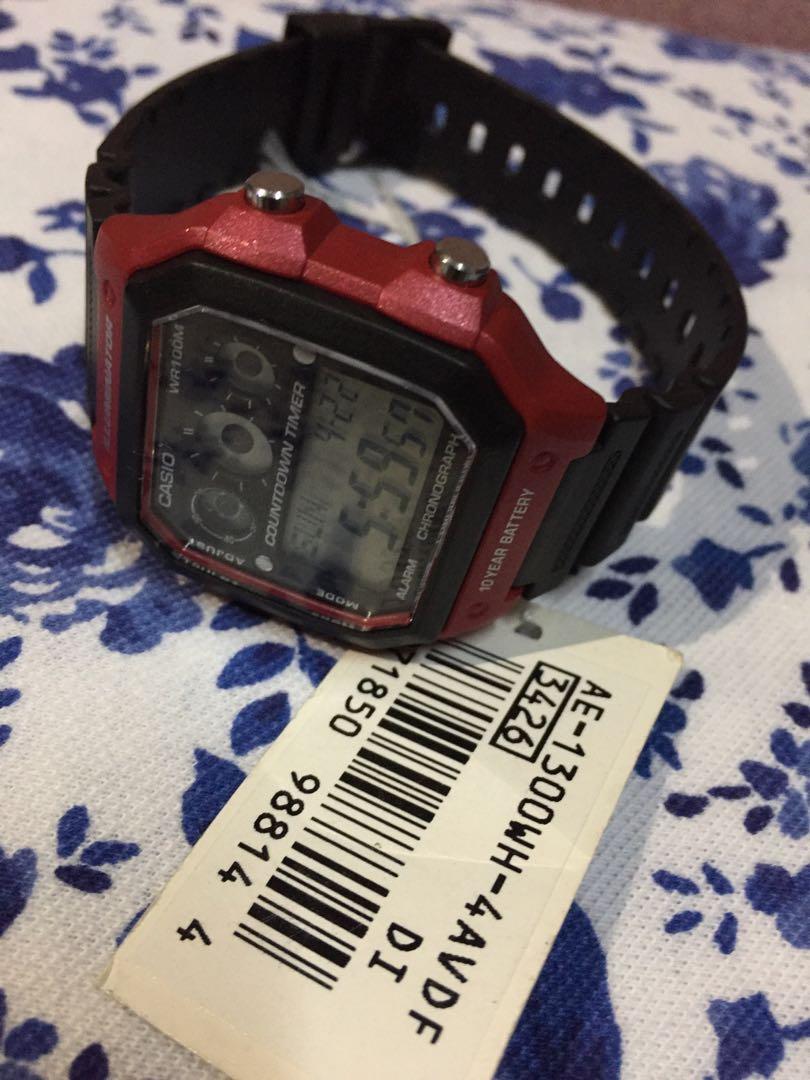 casio youth grey dial men's watch