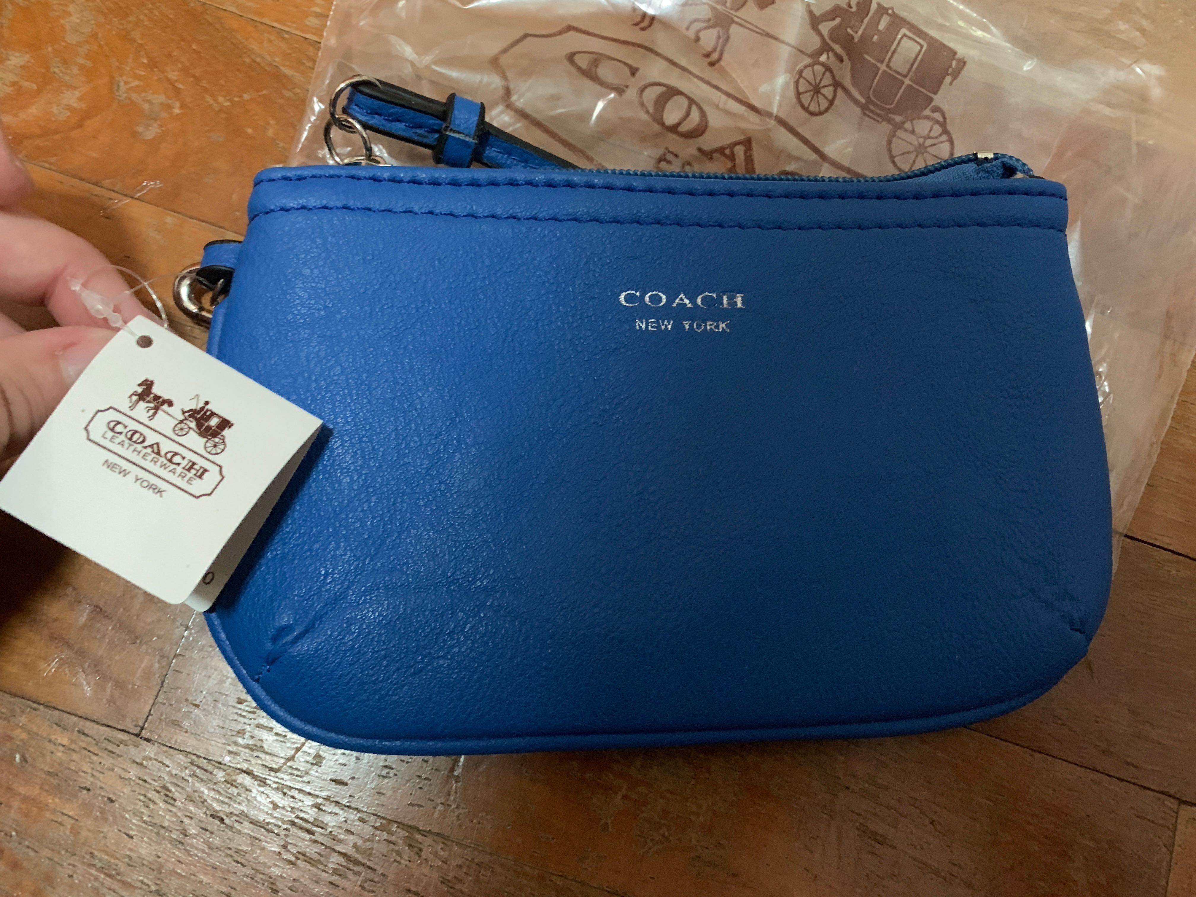 coach blue sling bag