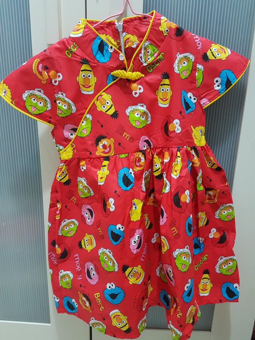 Sesame Street Mandarin Collar Dress Babies Kids Girls Apparel 4 To 7 Years On Carousell
