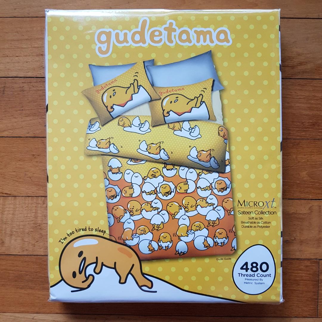 Gudetama Fitted Bedsheet, Furniture & Home Living, Bedding & Towels on