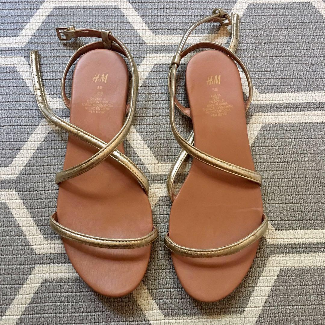 H and m gold clearance sandals