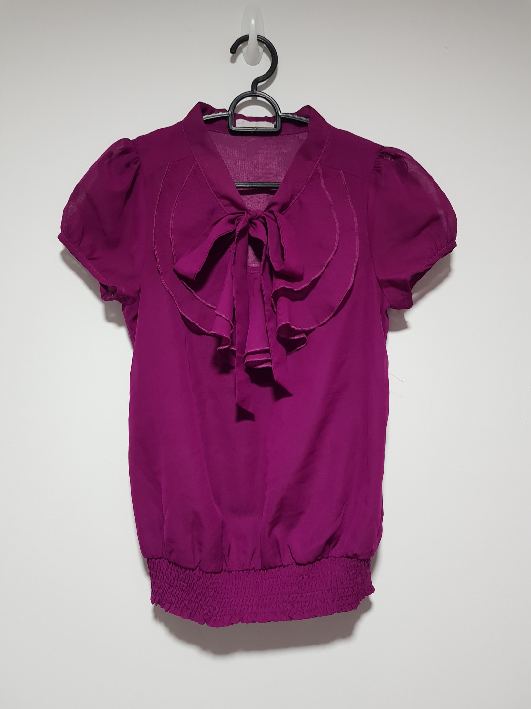 ruffle bow blouse