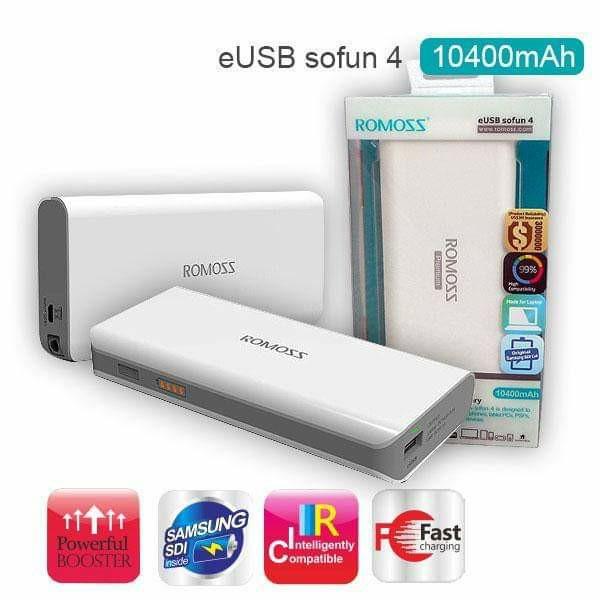 NEW Romoss Laptop Powerbanks (Category: Laptops & Notebooks) located in Manila. Submitted by samdl2018 (Listing ID 212861896, Image 1). Description: Capacity: 10400mAh (approx. 3-4 full charges for mobile phones, 1 full charge for laptops) Perfectly charge laptops up to 45W, tablets, mobile phones, etc. Built-in Samsung cells, longer battery life Stunning sync charge Fast charge and self-charge Power conversion rate up to 90% Emergency LED torch 