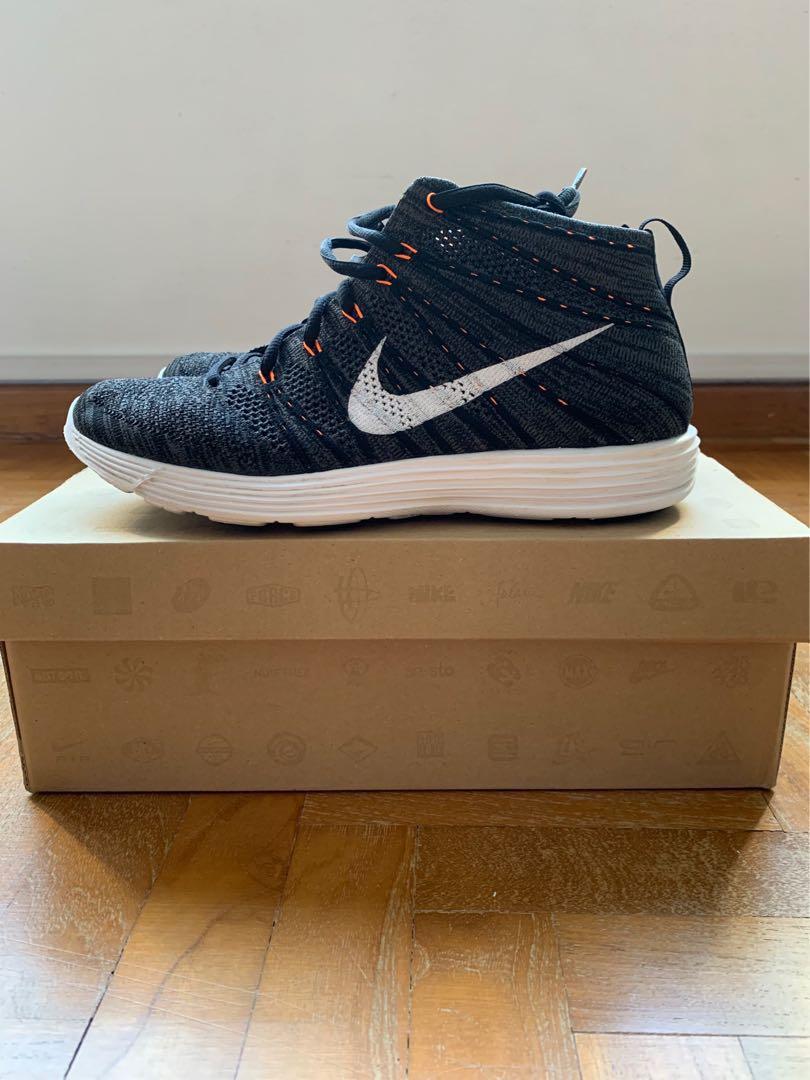 Nike Lunar Flyknit Chukka Midnight Fog US9 Men s Fashion Footwear Sneakers on Carousell