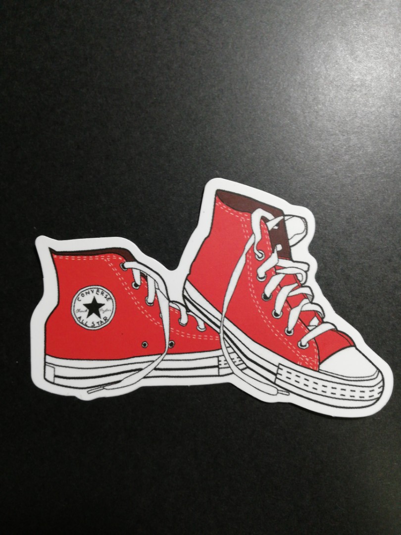 Red Converse All Star waterproof sticker, Motorcycles, Motorcycle  Accessories on Carousell