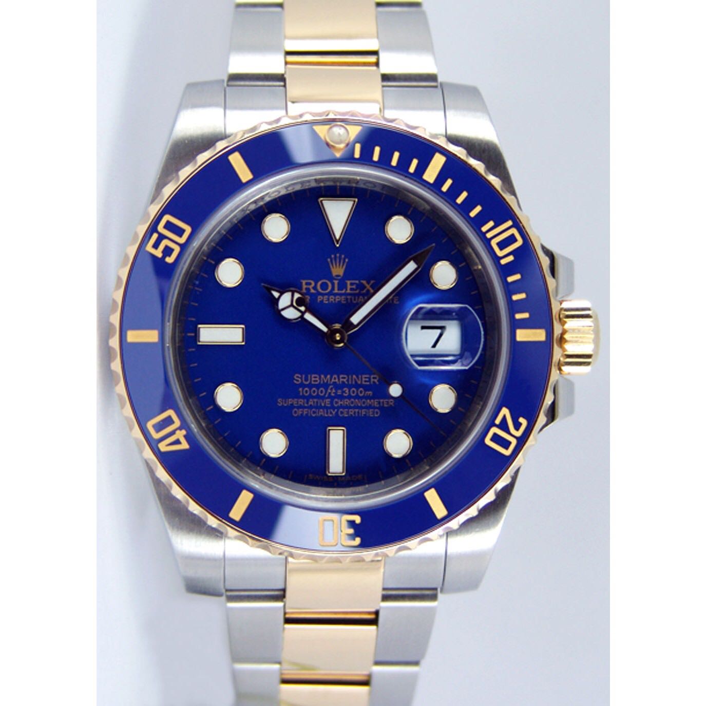 Rolex Submariner Date, Blue Face, Steel and Gold Ref 116613