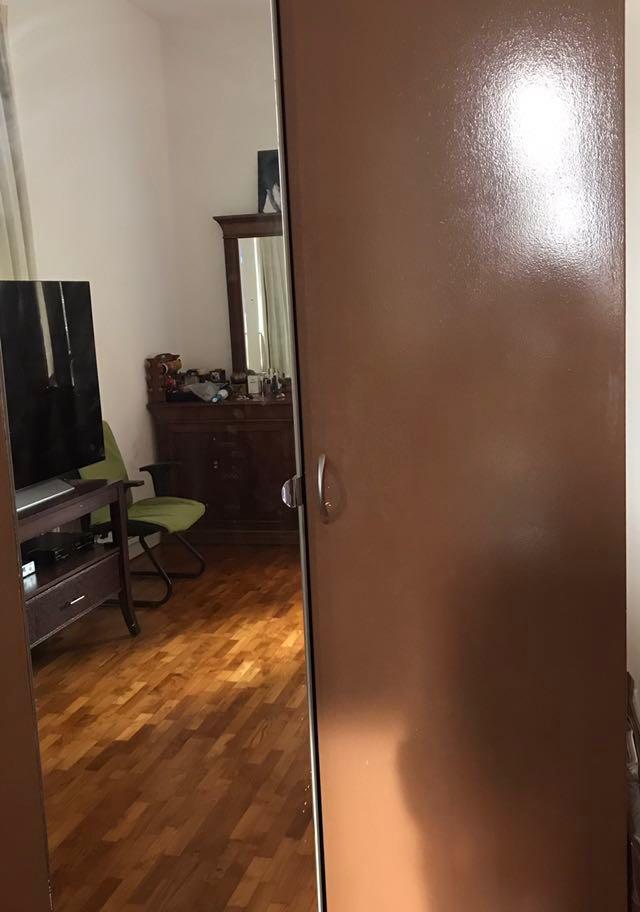 Two Door Wardrobe With Mirror Furniture Shelves Drawers On
