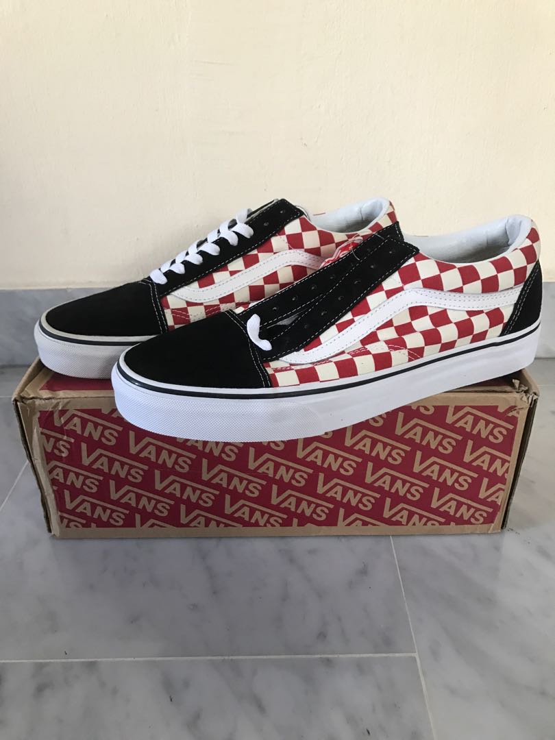 red checkered vans old skool