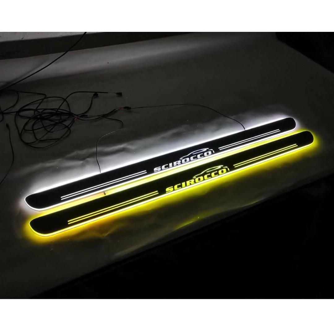 VW Scirocco Animated LED Light Door Scuff Plates, Car Accessories