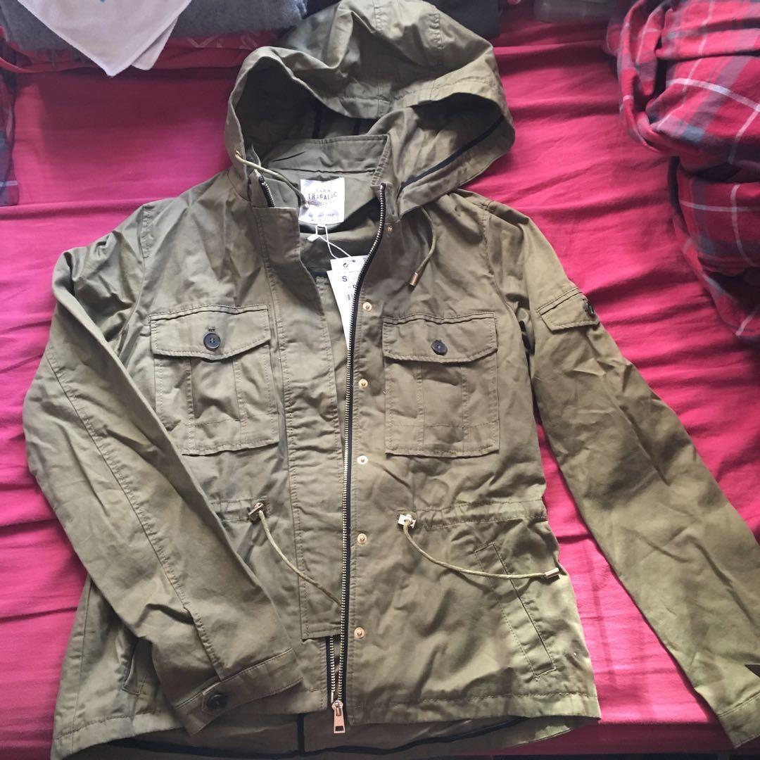 zara green jacket women's