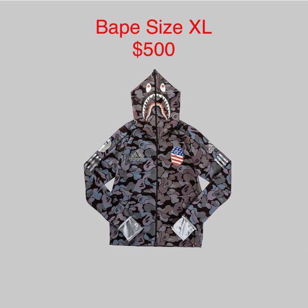 Bape x adidas sb shark hoodie black discount