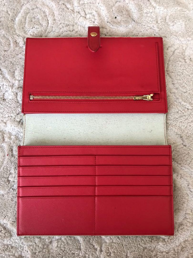 Celine strap wallet in Aqua and red
