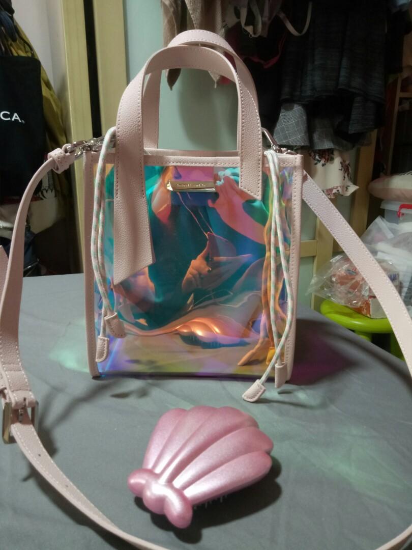 charles and keith holographic bag