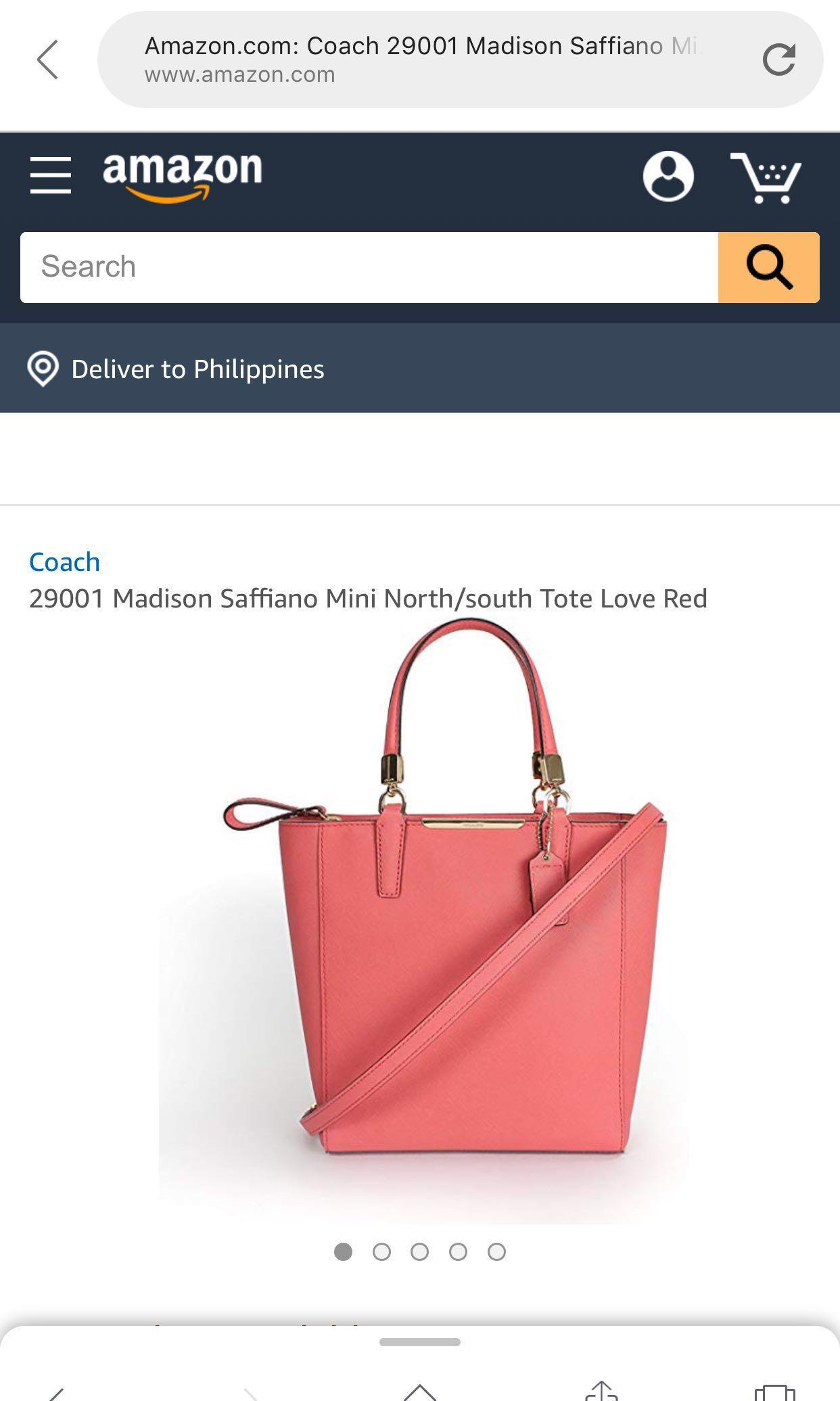 Coach 29001 Madison Saffiano Mini North/South Tote Love Red, Women's  Fashion, Bags & Wallets, Cross-body Bags on Carousell