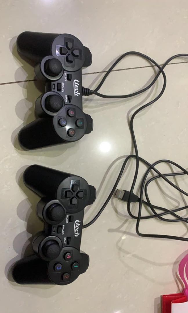 Controller Ps Hitam Polos With Usb Connect Video Game Konsol Di Carousell