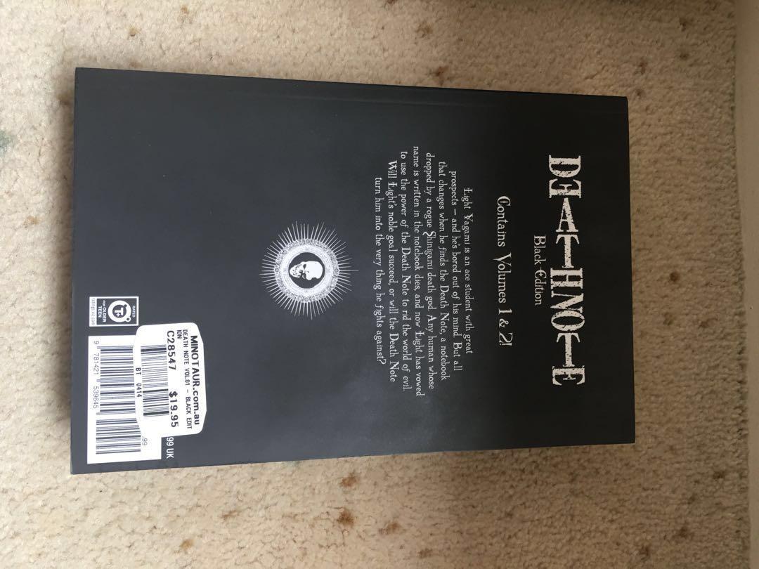 Death Note Black Edition Volume 1 2 Books Stationery Comics Manga On Carousell