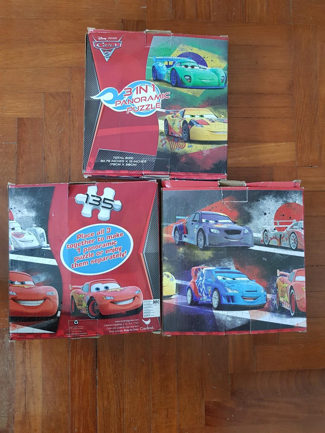 Disney Pixar Cars Jigsaw Puzzles Set Of 3 Hobbies Toys Toys Games On Carousell