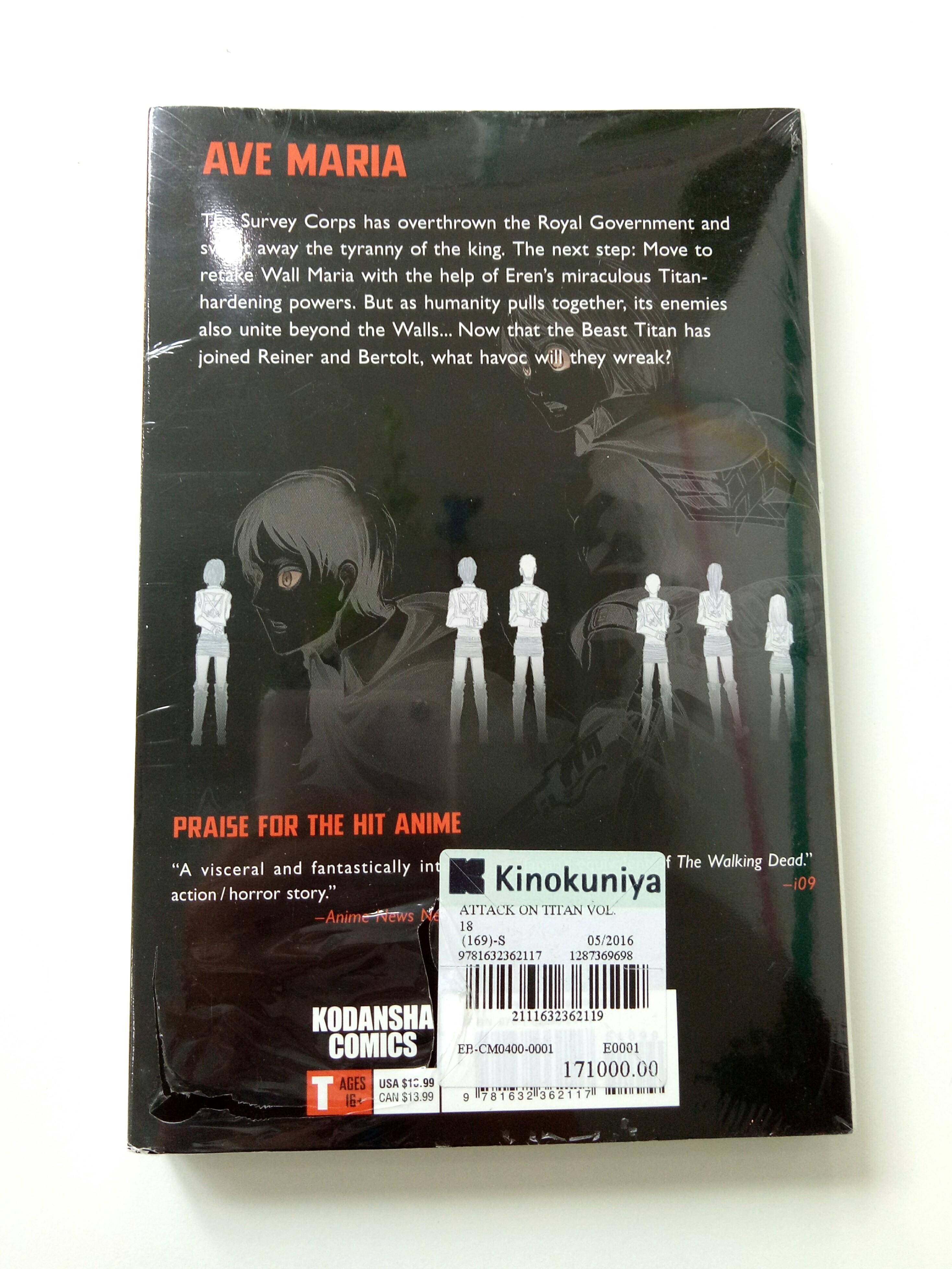 English Manga Shingeki No Kyojin Attack On Titan Vol 18 By