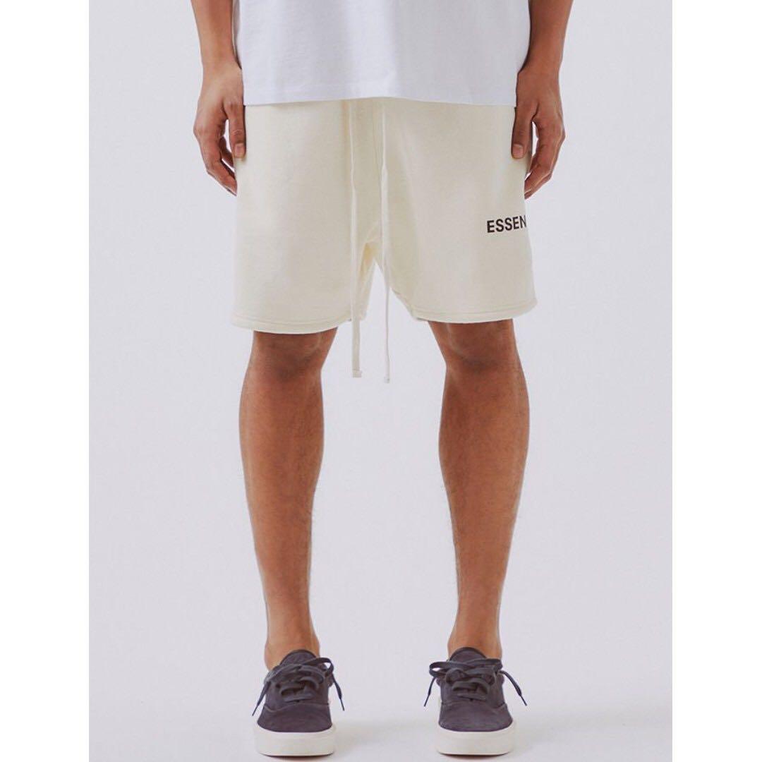 Fear of God - FOG Essentials Sweat Shorts (Cream), Men's Fashion 