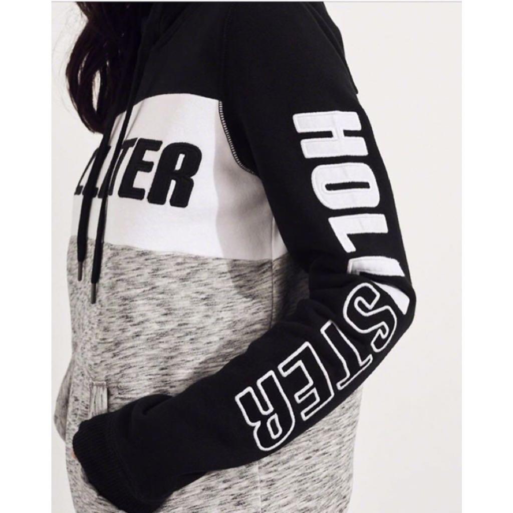HOLLISTER COLORBLOCK HOODIE GREY