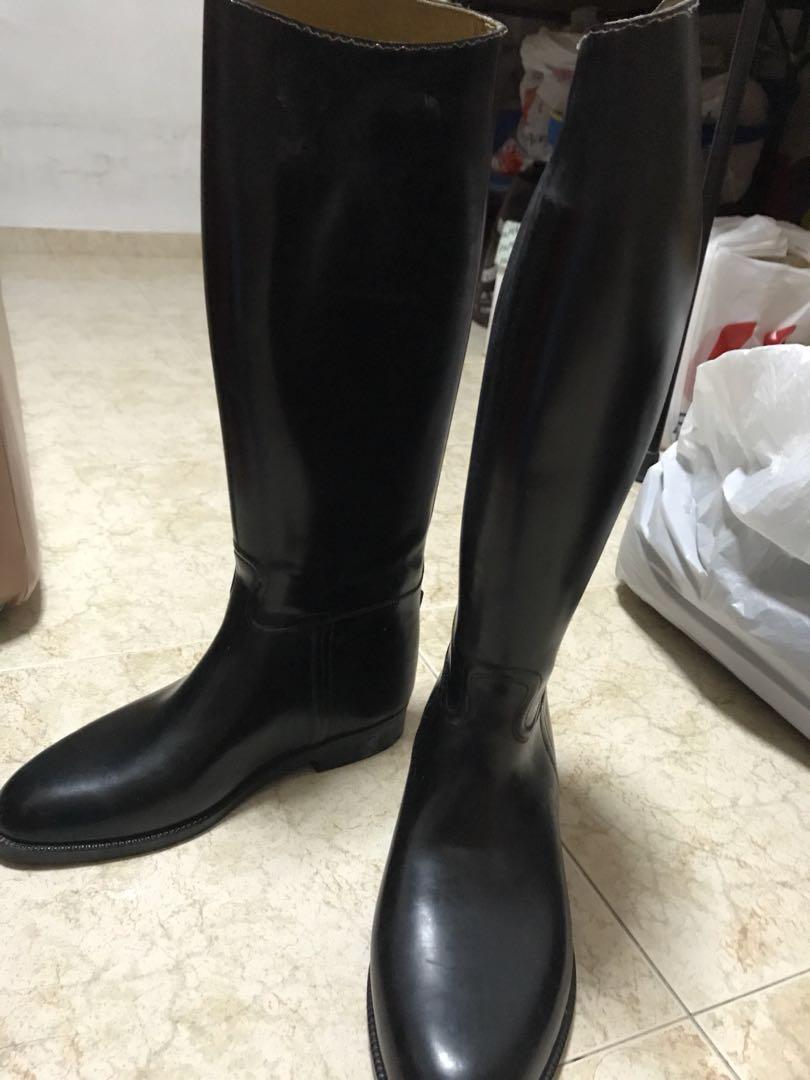 Horse riding black leather boots AIGLE 