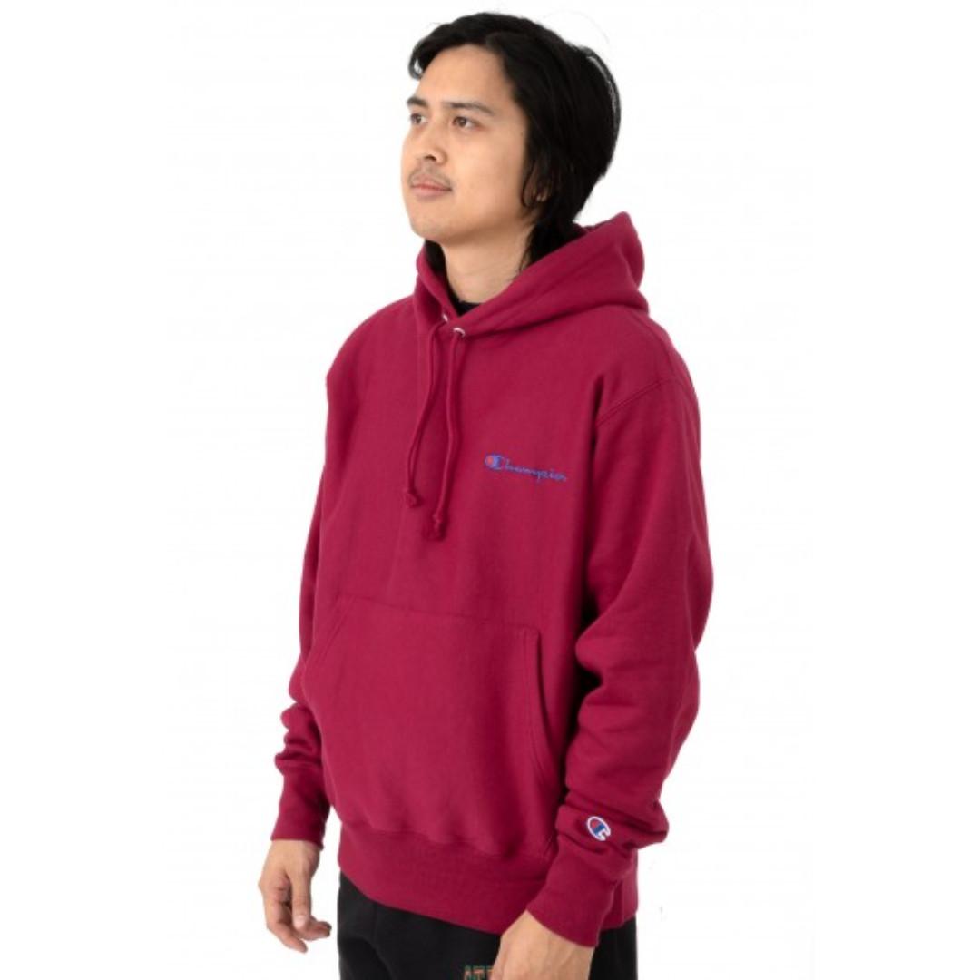 Red champion script hoodie online