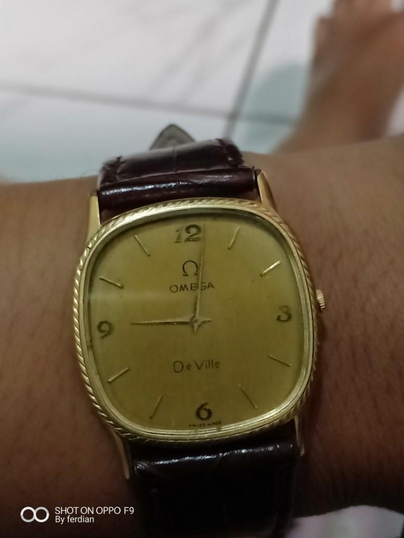 Jam Omega Deville Lapis Emas Mulus 900rb Nepis Antik Jam Perhiasan Di Carousell