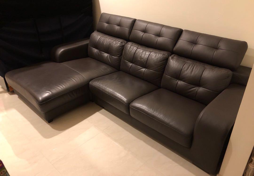 Lorenzo Genuine L Shape Leather Sofa Furniture Home Living Furniture Sofas On Carousell