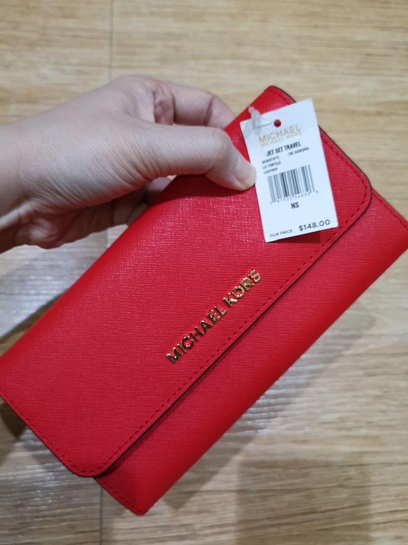 Mk red long wallet Michael Kors, Luxury 