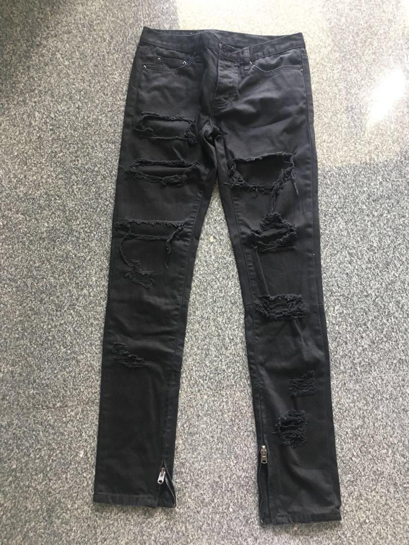 Mnml M38 Zipper Denim Jeans Black