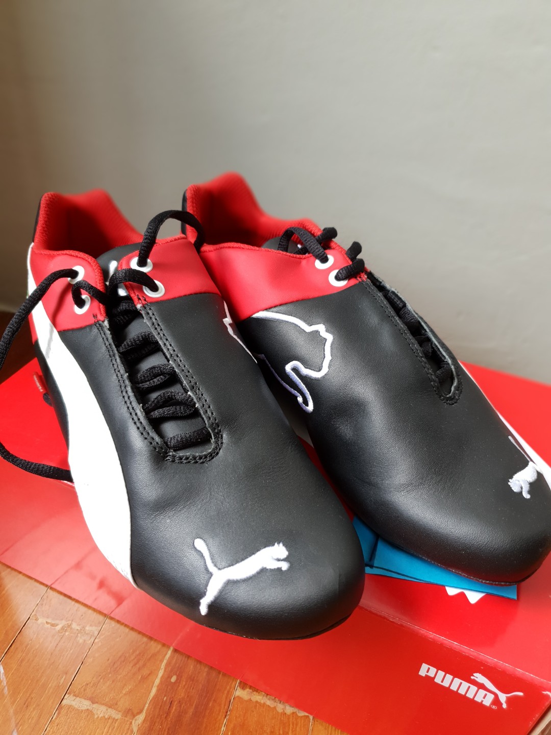 puma ferrari shoes black and red