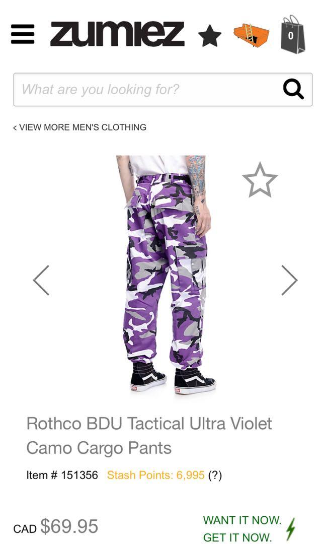 Purple Camo Cargo Pants Women S Fashion Clothes On Carousell